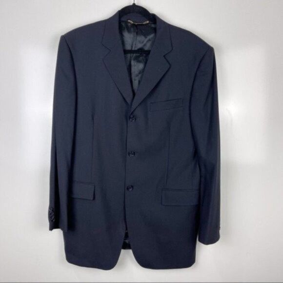 Dolce & Gabbana Navy Blue 3 Button Virgin Wool Blazer Suit Jacket Size IT 52 - Picture 1 of 13